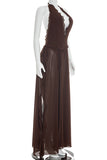 V-Neck Halter Maxi Dress