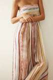 Striped Strapless Maxi Vacation Dress