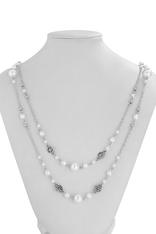 Pearl Layered Chain Necklace