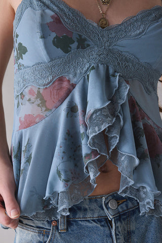 Flowy Ruffled Spaghetti Strap Blouse