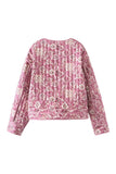 Floral Quilted Button-Front Coat