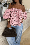 Off-Shoulder Polka Dot Top