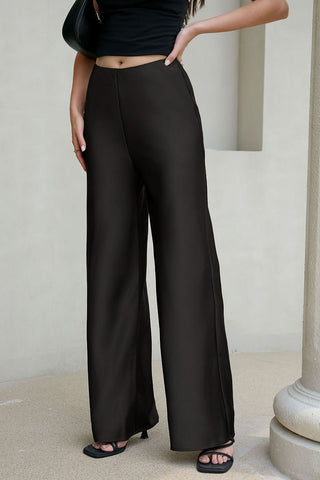 High-Waist Wide-Leg Casual Pants