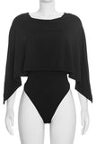 One-Shoulder Flutter Sleeve Bodysuit
