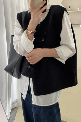 Asymmetrical Buckle-Front Vest