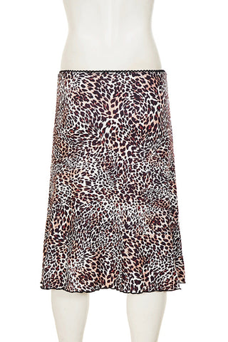 Chic Leopard Print Midi Skirt