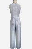 Lace-Up Sleeveless Wide-Leg Set