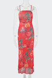 Floral Tie-Back Open Back Maxi Vacation Dress