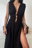 Halter Cutout Maxi Dress