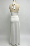 Halter Neck Draped Two Piece Set