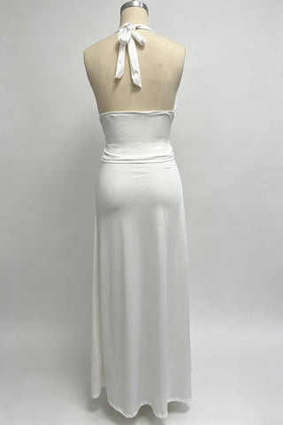 Halter Neck Draped Two Piece Set