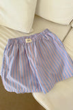 Striped Elastic Waist Casual Shorts