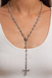 Floral Cross Pendant Y Necklace