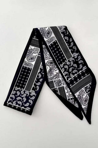Assorted Print Satin Finish Skinny Scarf