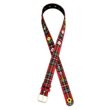 Floral Stud Plaid Belt