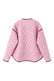 Floral Quilted Contrast Trim Jacket