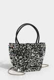 Sequin Bucket Bag with Chain Strap
