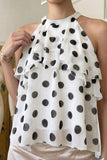 Layered Halter Polka Dot Tank