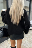 Button Crew Neck Knit Cardigan