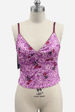 Patterned V-Neck Camisole Top