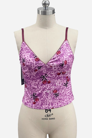 Patterned V-Neck Camisole Top