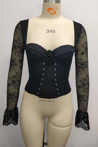 Lace Off-Shoulder Corset Top