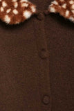 Faux Fur Collar Button-Front Coat