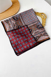 Paisley and Geometric Print Square Scarf