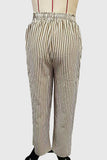 Drawstring Striped Wide-Leg Casual Pants