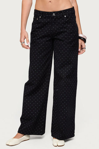 Polka Dot Baggy Jeans