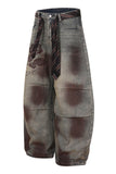 Rose Graphic Barrel Leg Jeans