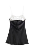 Contrast Open-Back Dress