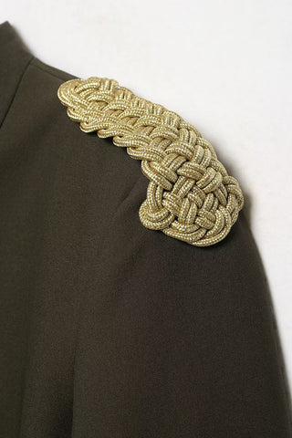 Braided Epaulet Military Crop Jacket