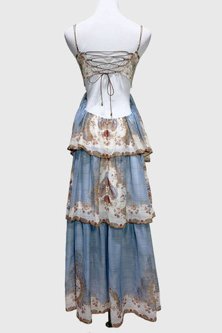 Floral Tiered Spaghetti Strap Maxi Dress