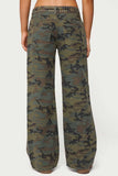 Studded Wide-Leg Straight Jeans