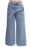 Asymmetric Waist Wide-Leg Baggy Jeans