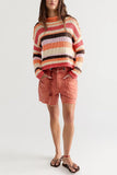 Striped Crew Neck Knit Sweater