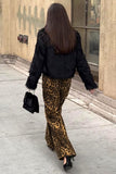 Leopard Print High-Waist Wide-Leg Casual Pants