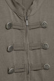 Military Shoulder Detail Zip Vest