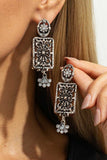 Vintage Celestial Sun Moon Drop Earrings