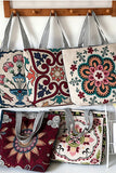 Floral Striped Handle Tote Bag