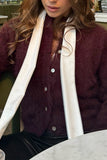 Mock Neck Button-Front Fuzzy Knit Cardigan