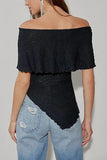 Off-Shoulder Ruffle Lace Top