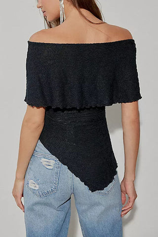 Off-Shoulder Ruffle Lace Top