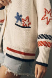 Sailboat Intarsia Knit Cardigan