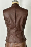 Button-Front Leather-Style Vest