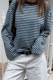 Striped Long Sleeve Crew Neck T-Shirt