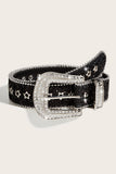 Rhinestone Buckle Glitter Belt