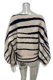 Zebra Print Puff Sleeve Crew Neck Sweater