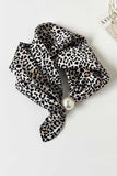 Paisley Print Satin Scarf with Pearl Ring
